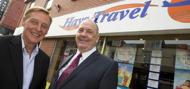 John Hays, chairman of Hays Travel with Cllr Paul Watson, Leader of Sunderland City Council.