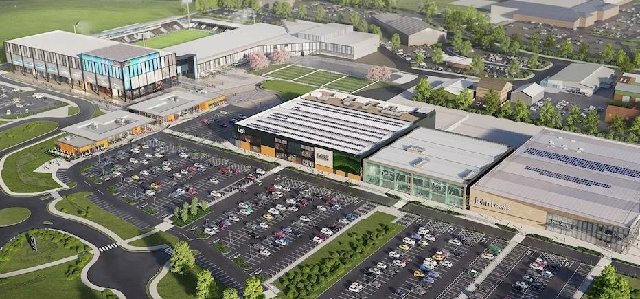 A CGI image of the proposed Community Stadium and Leisure Facilities.