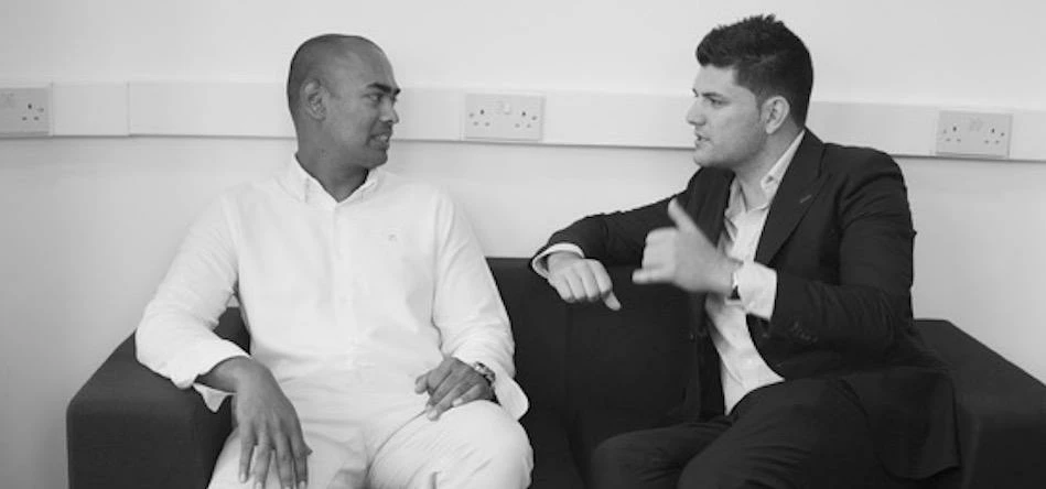  London Hair Academy MD Richie Perera (left) with Mark Wright