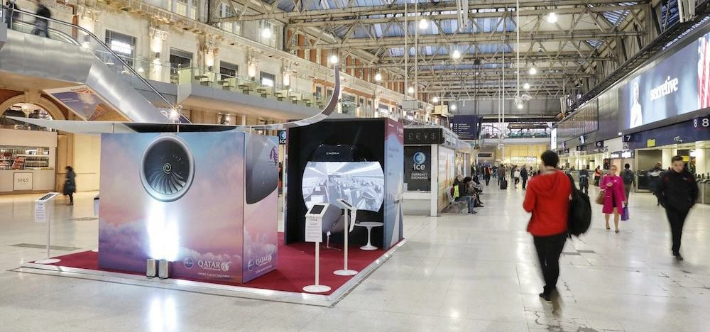 The full emersion video booth at Waterloo station