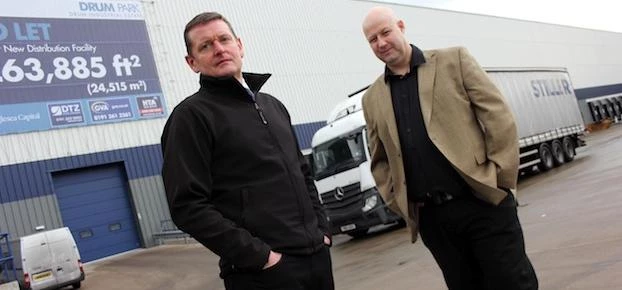 Stiller Warehousing and Distribution's General Manager Brian Simpson (left) with Ian Donal from food