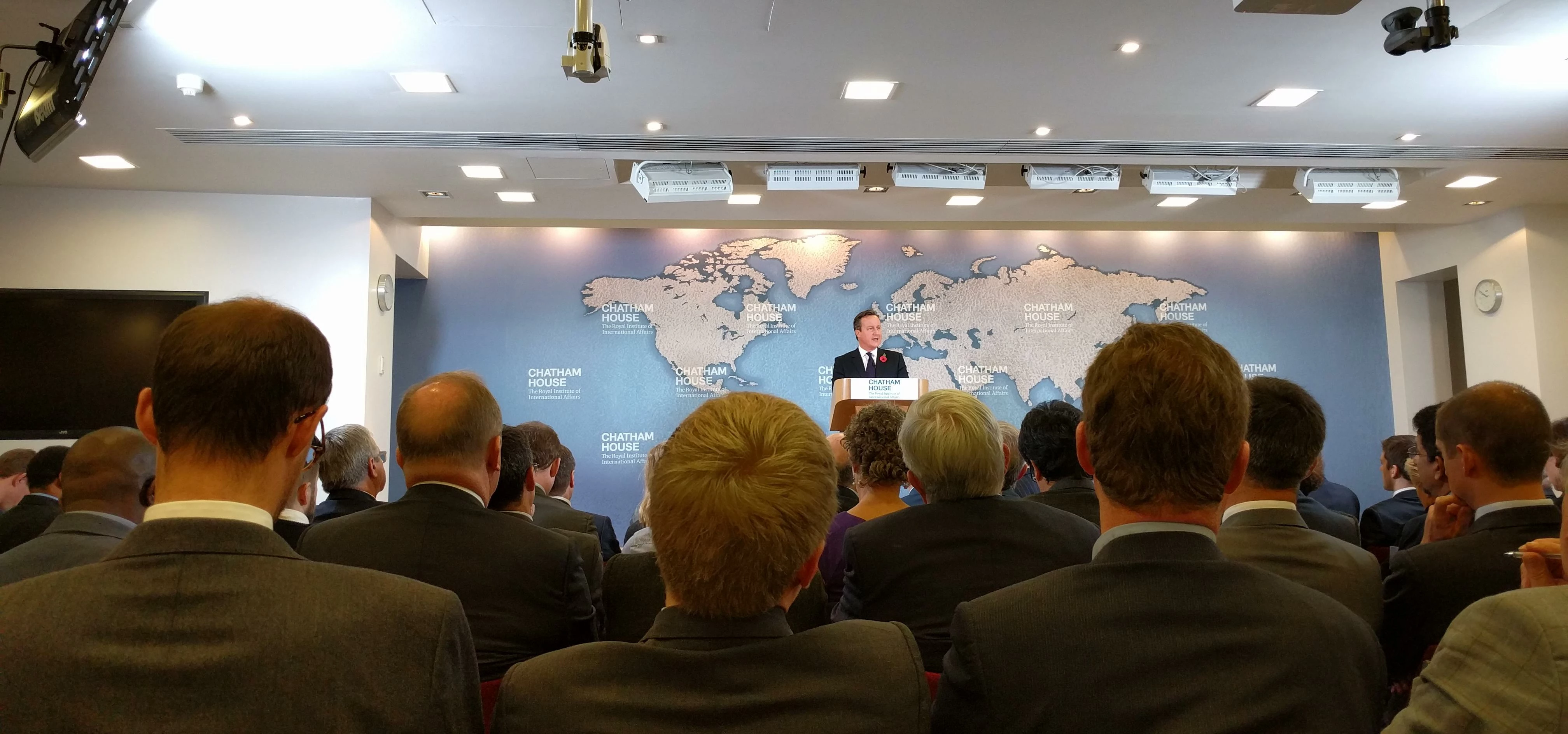 Prime Minister David Cameron speaking at Chatham House