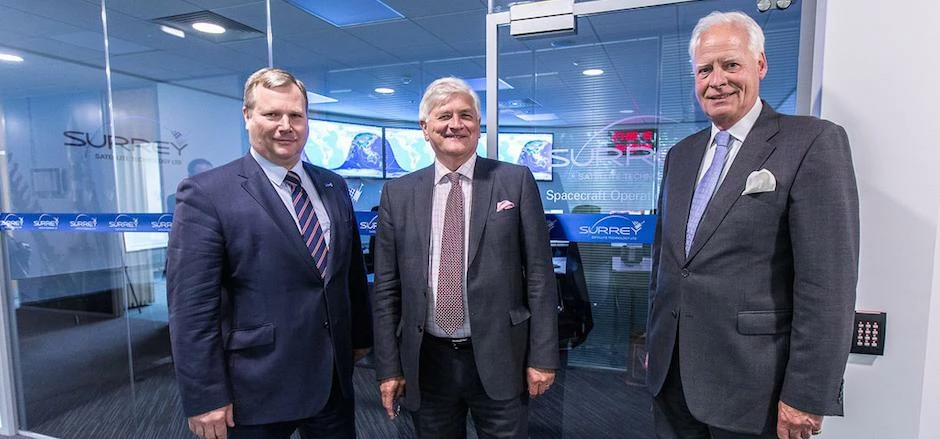 (L-R) Surrey Satellite Technology managing director Patrick Wood with Surrey County Council deputy l