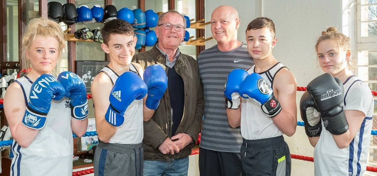 Young boxers at Houghton Boxing Club (from left to right): Bethany Wood, JJ Stavers, Tariq Narin and