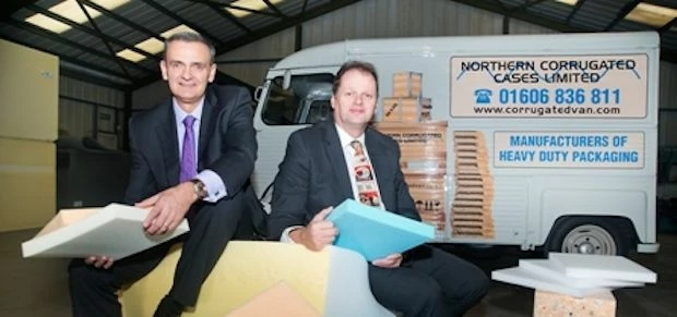 NatWest relationship manager Chris Steel with Howard Emery, managing director Northern Corrugated Ca
