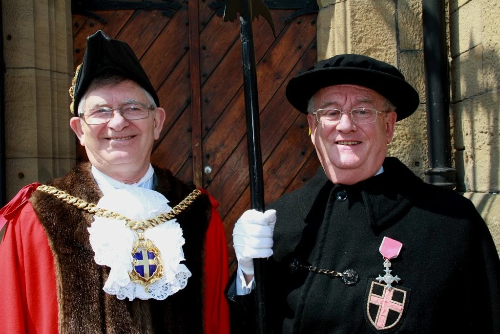 New Mayoral Bodyguard Alan Ribchester with the New Mayor of Durham
