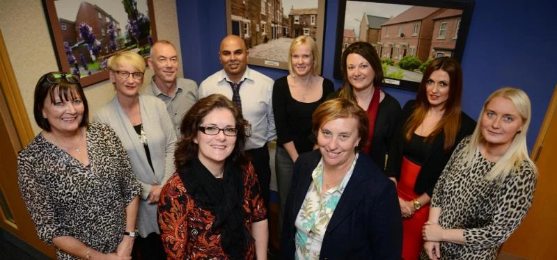 Group Chief Executive Angela Lockwood (front right), with North Star staff