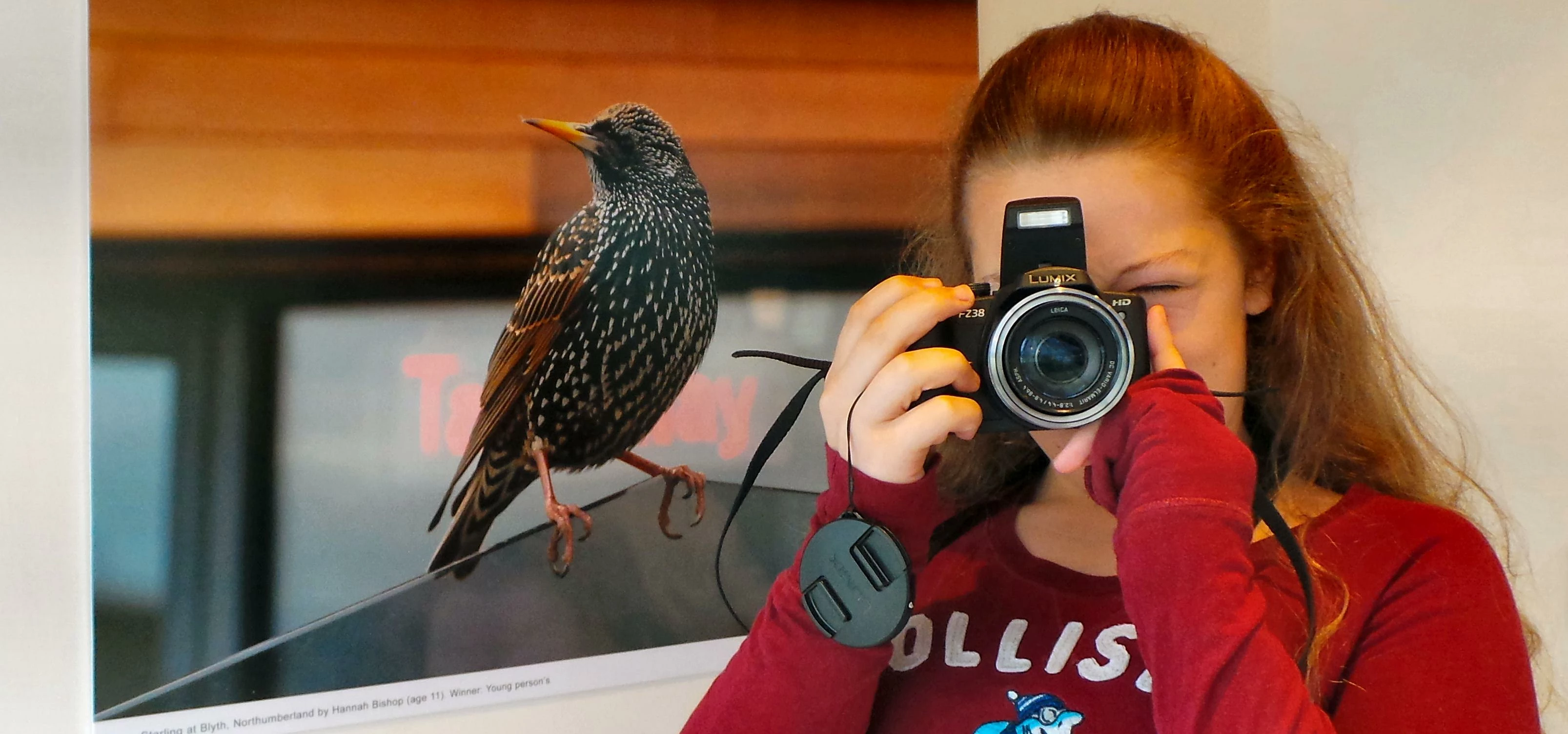 Hannah Bishop and her winning image: ‘Greedy Bird, photo Richard Bishop