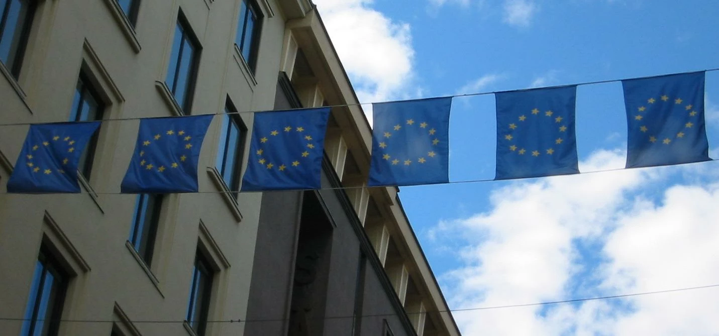 European Union flags in Finland