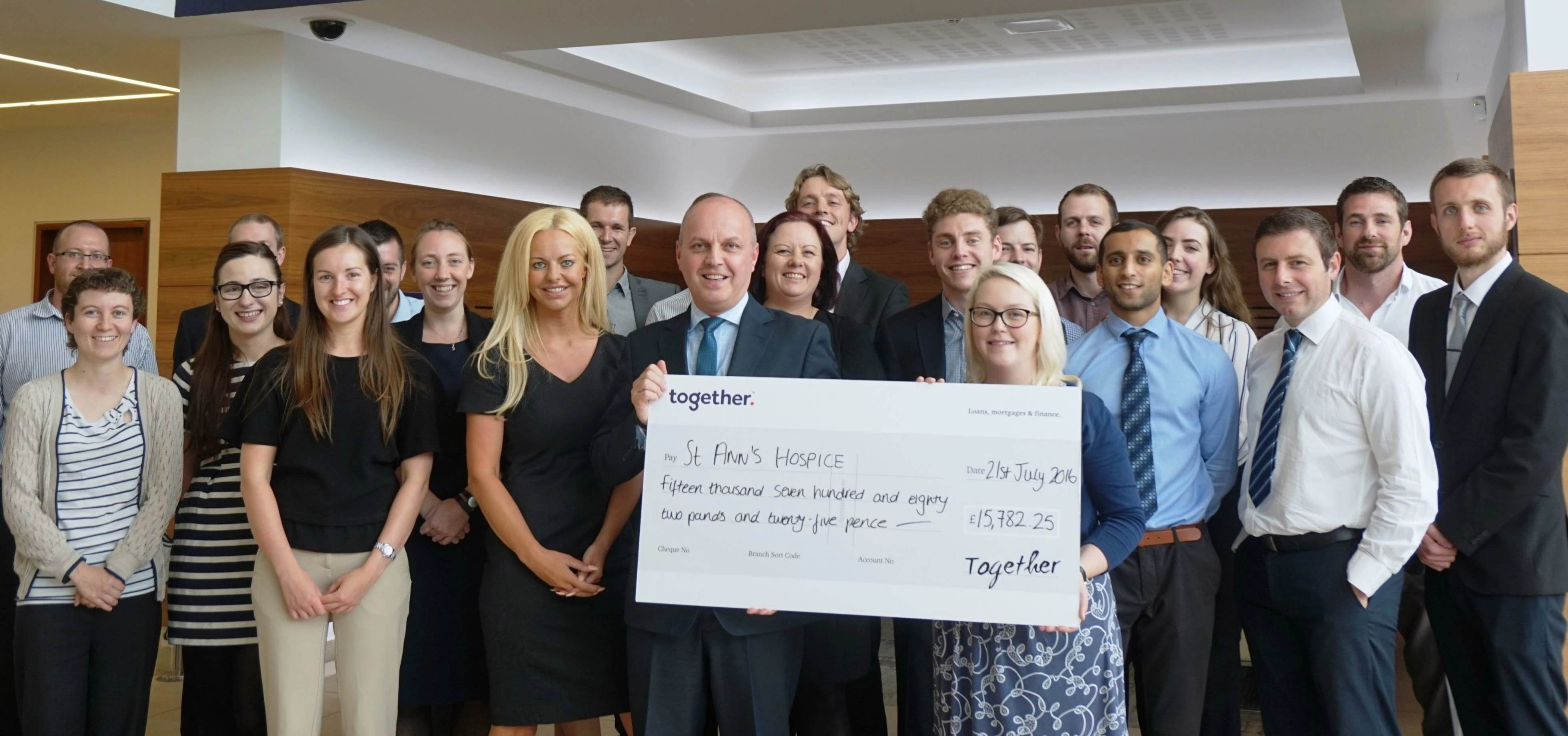 The Together Three Peaks team with Jo Burton from St Ann’s Hospice and Together’s Kevin Fisher