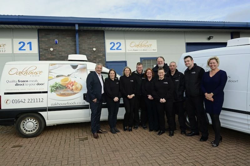 Glenn Pickersgill (far left) and Sally Pickersgill (far right) with members of the Oakhouse team