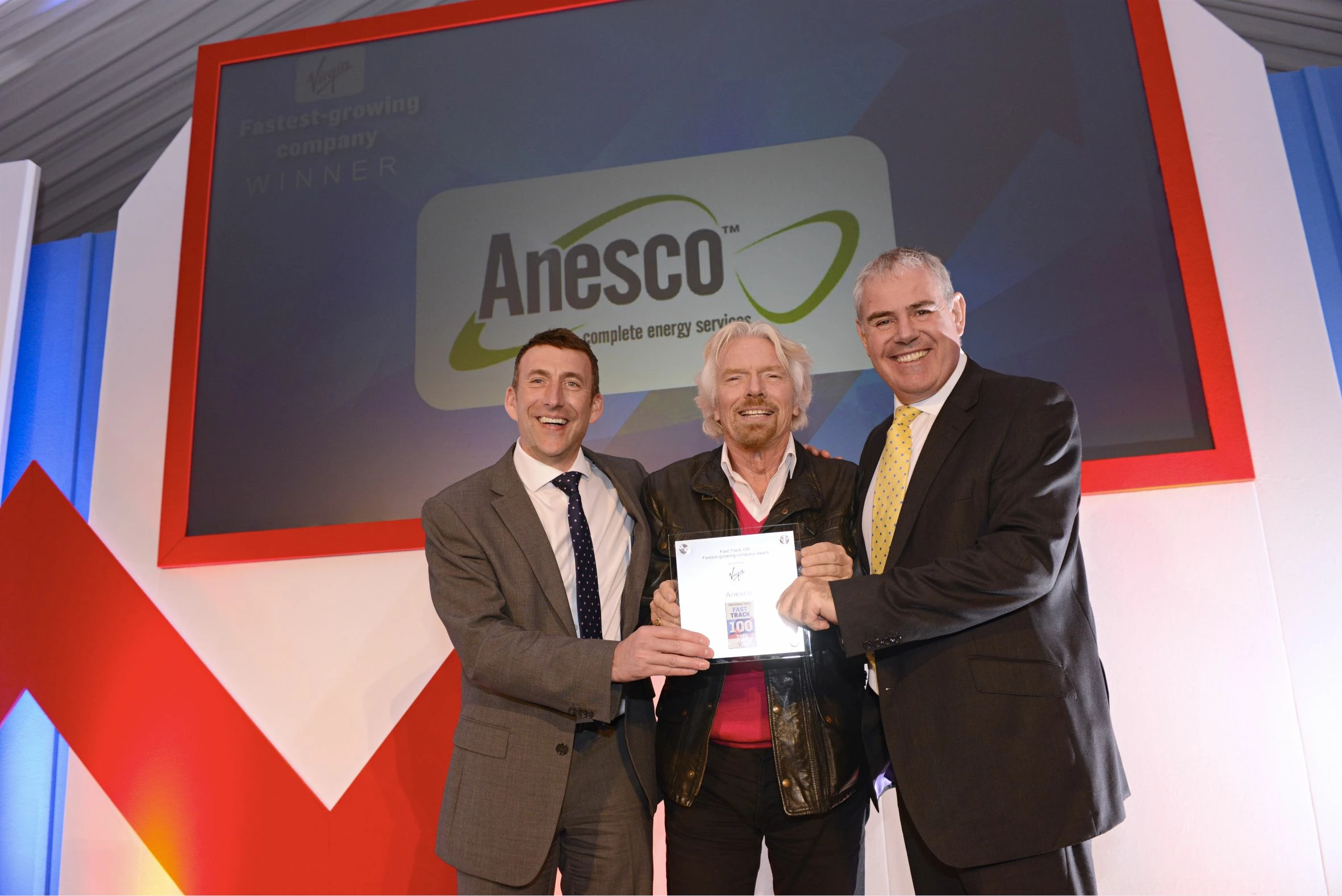 Richard Branson presents award to Anesco