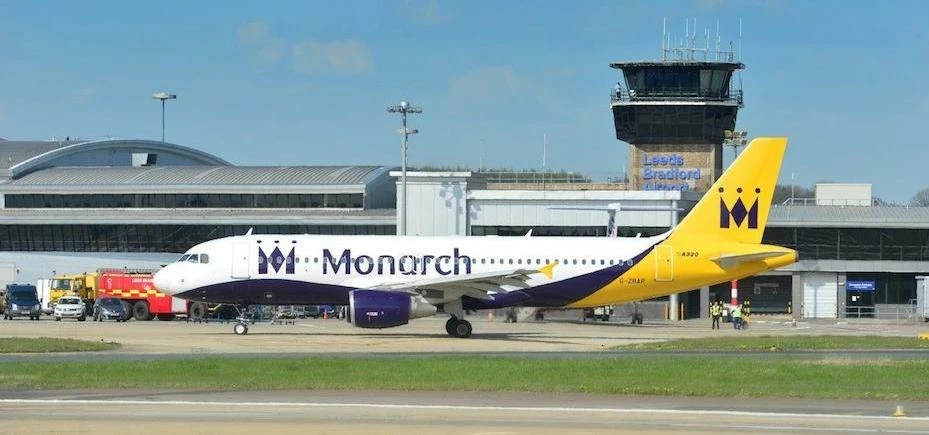 A Monarch A320 aircraft at LBA.