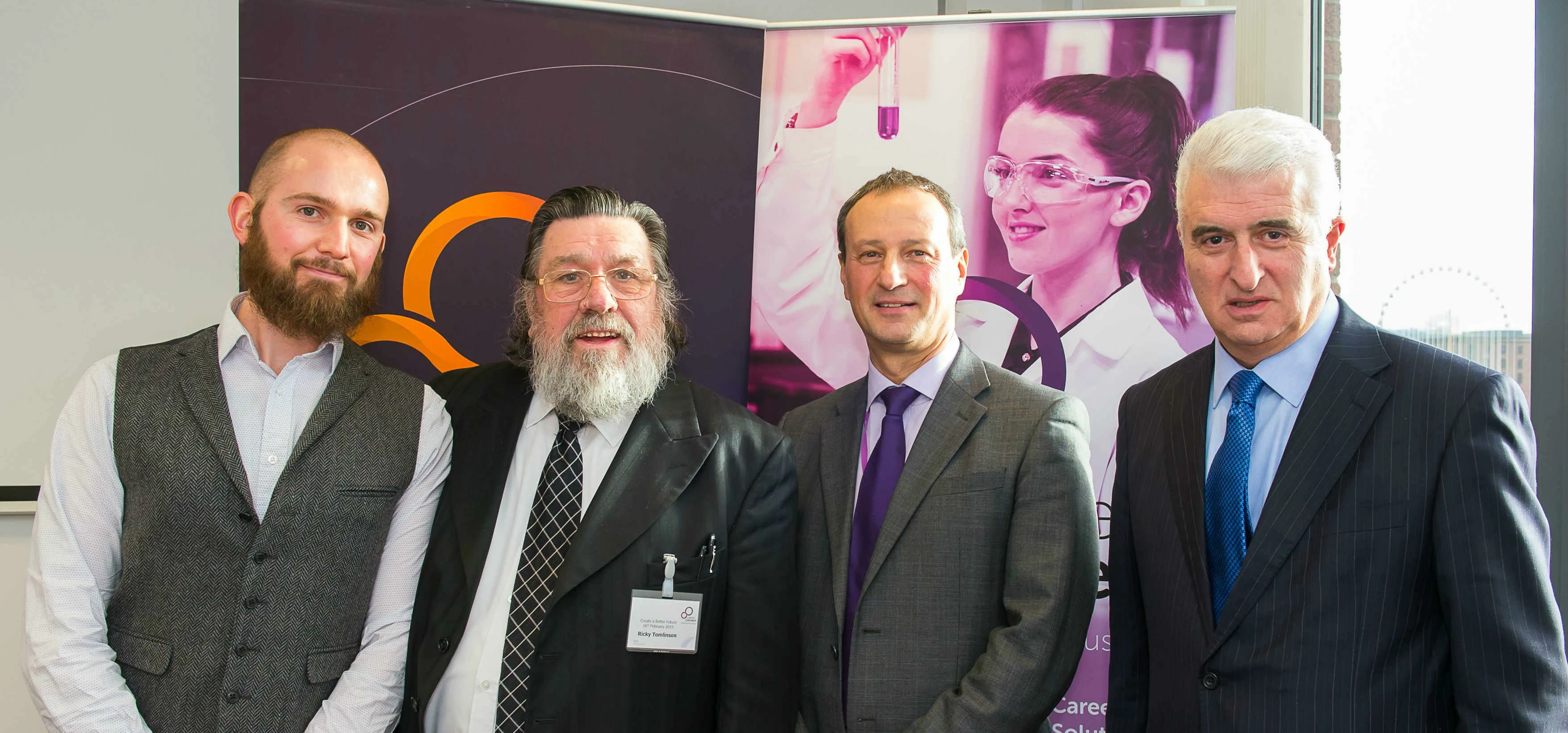 Quills Coffee entrepreneur Lee Wainwright, actor Ricky Tomlinson, Career Connect Chief Executive Kie