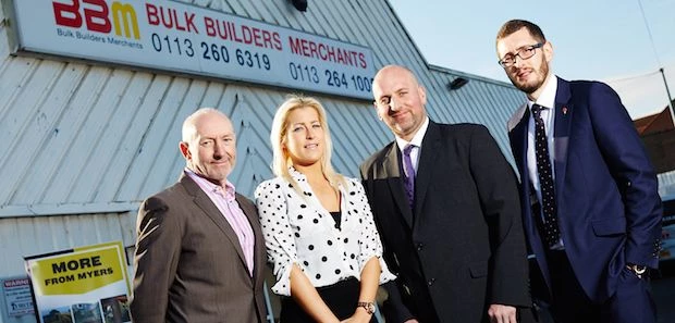 David Gale, managing director Bulk Builders Merchants, Katie Berry, director Myers Group, Paul Gale,