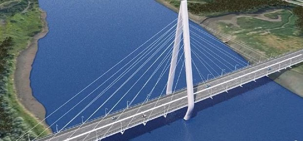 An artist's impression of the new bridge across the River Wear.