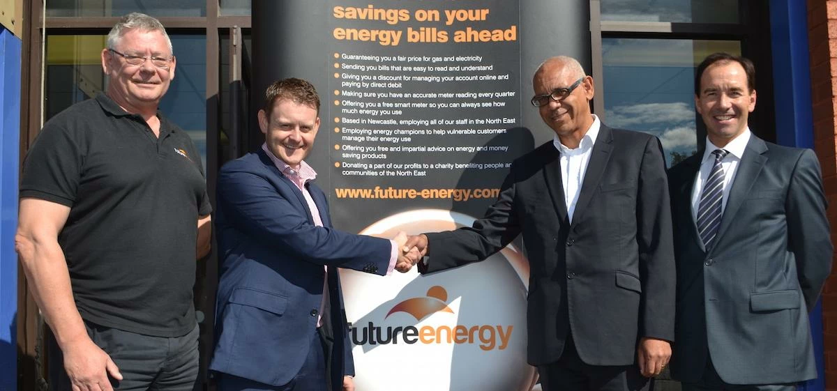 L-R: Future Energy director of operation Neil Kirkby, Utiligroup CEO Matthew Hirst, Future Energy MD
