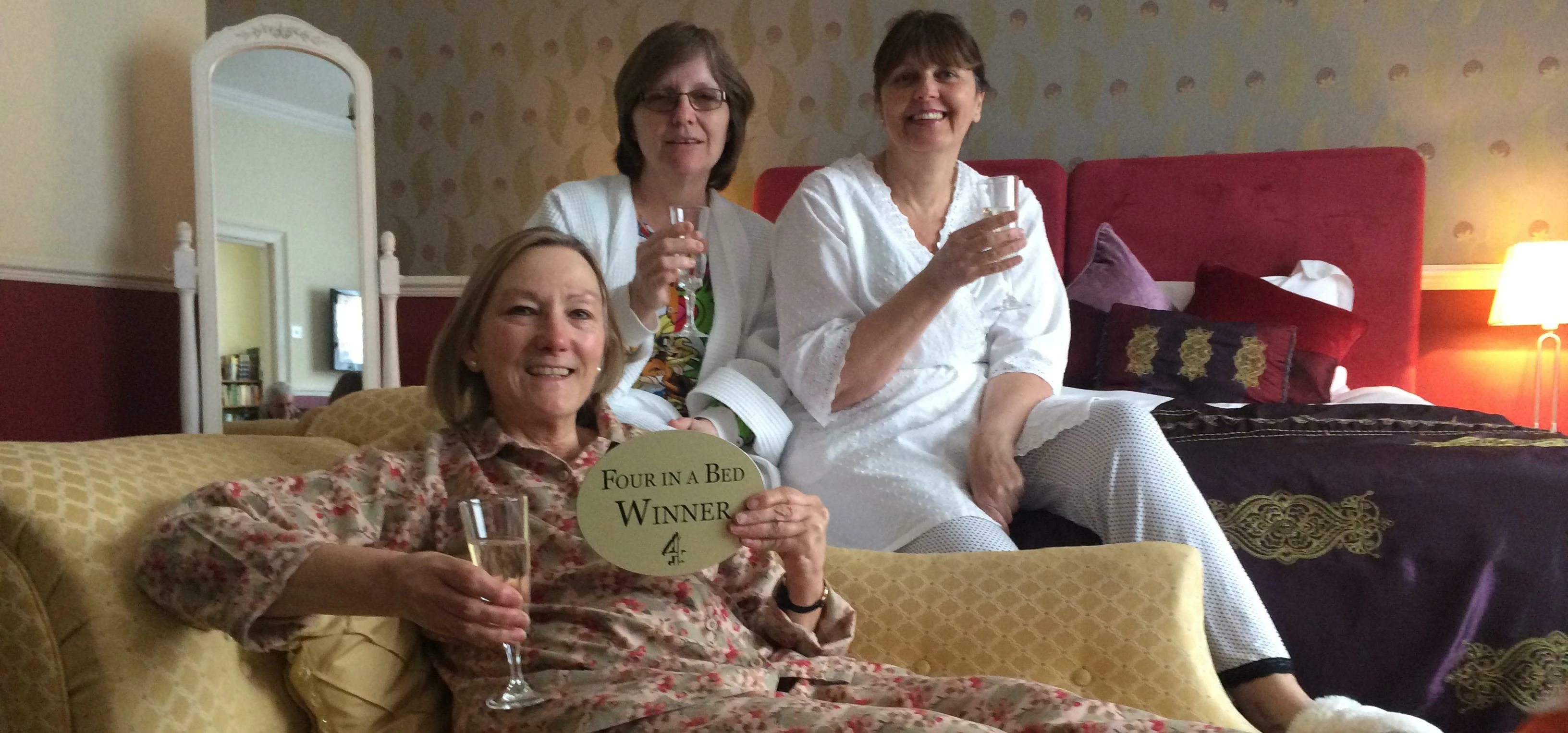Denise Carter owner of Newton House B&B, Knaresborough, (Front) with Nikki Langford-Young (L) and Ja