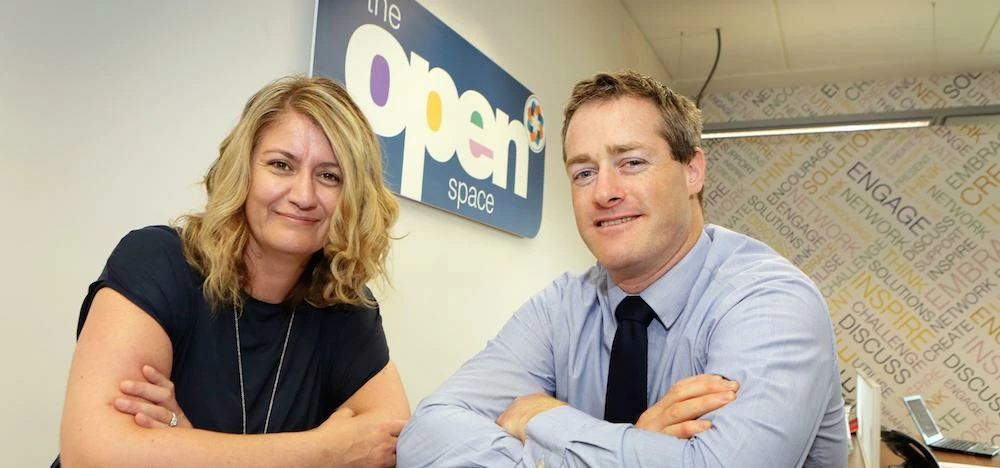 The Change Consultancy founder Oliver Randall with Vanessa Wood of Business Central.
