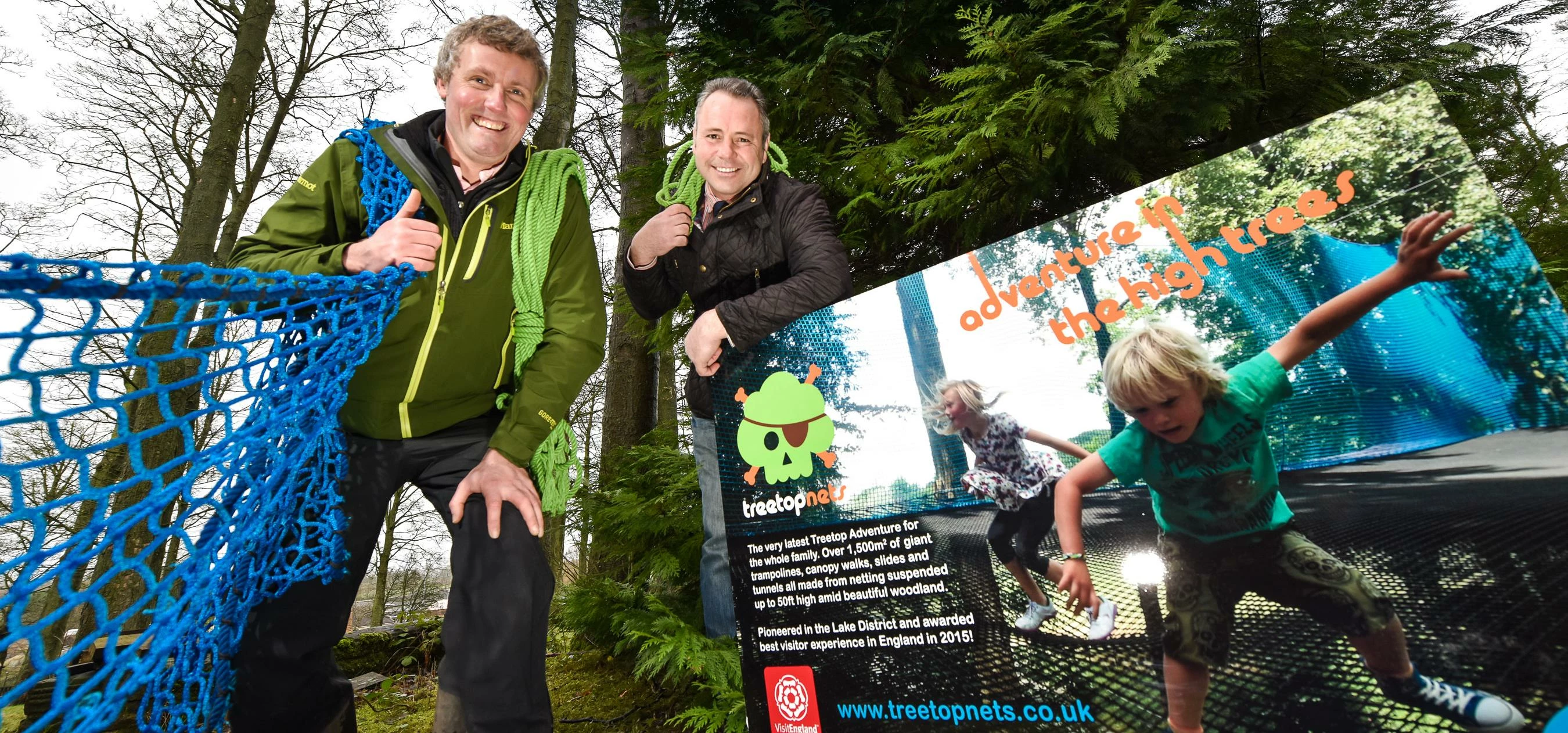 Mike Turner (left), owner of Treetop Nets, and Mark Bainbridge, general manager at Lightwater Valley