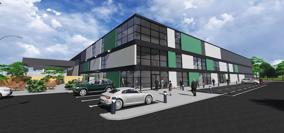 A CGI of Domino UK's new Bootle HQ 