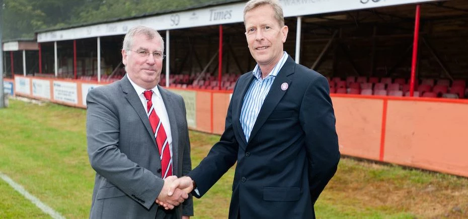 Shake on it: Clive Maynard and Andrew Daniells cement the new sponsorship deal