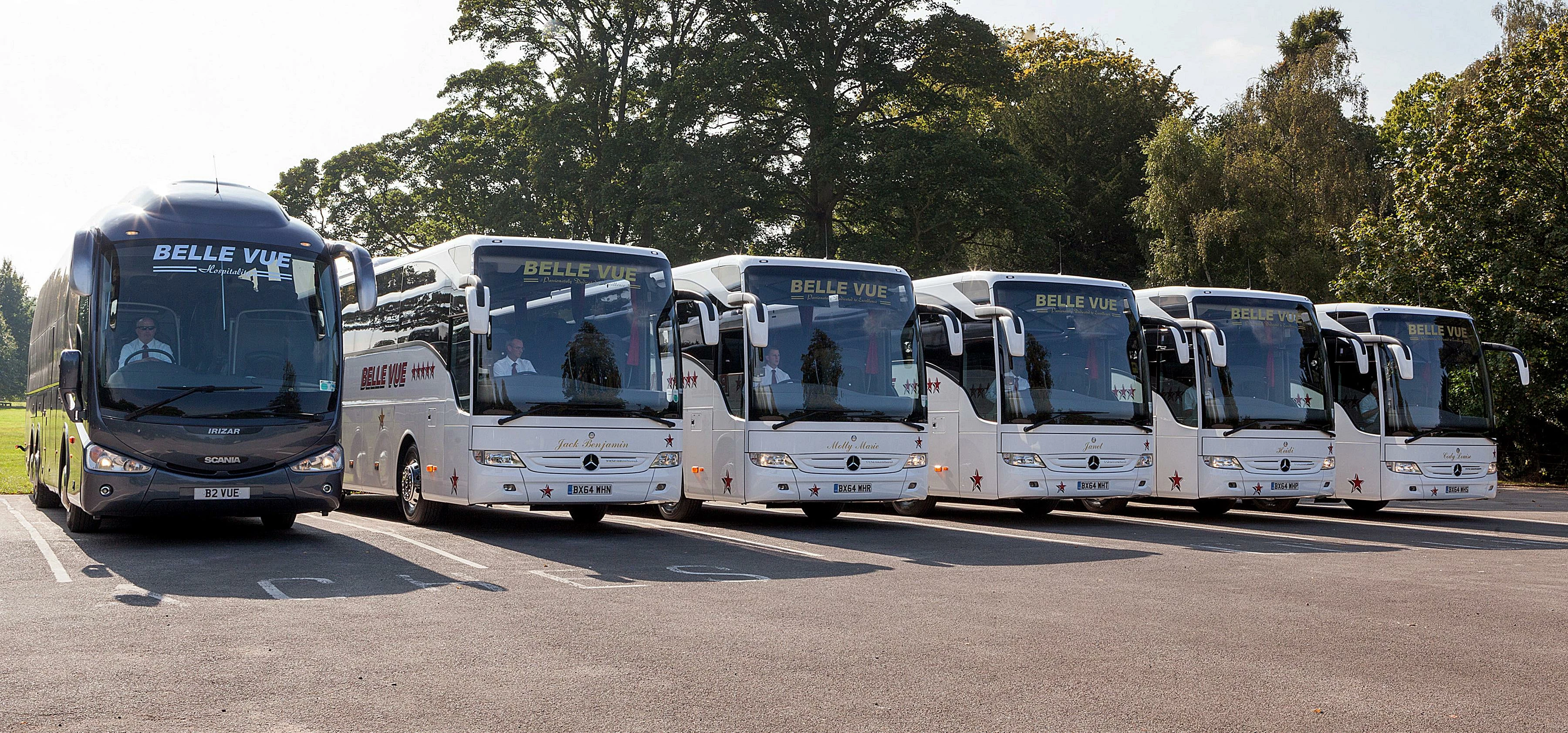 Some of the coaches in Belle Vue's fleet