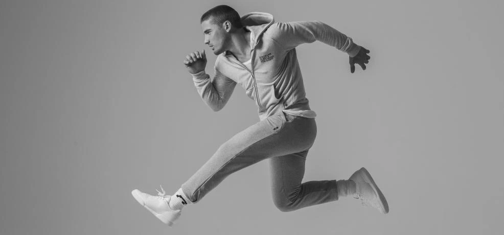 Model showing off some of Ron Dorff's sportswear.