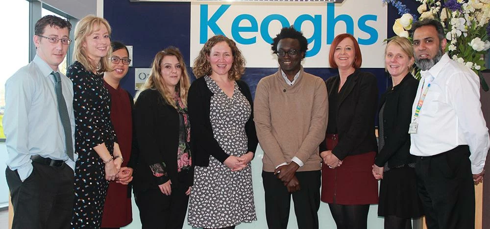 Rachel Mitchell-Denson (centre) with Keoghs employees