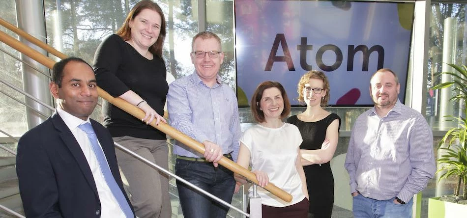 L-R Kevin Maloney (Muckle), Laura Farnworth and Graham Moore (both Atom Bank), Louise Duffy and Emma