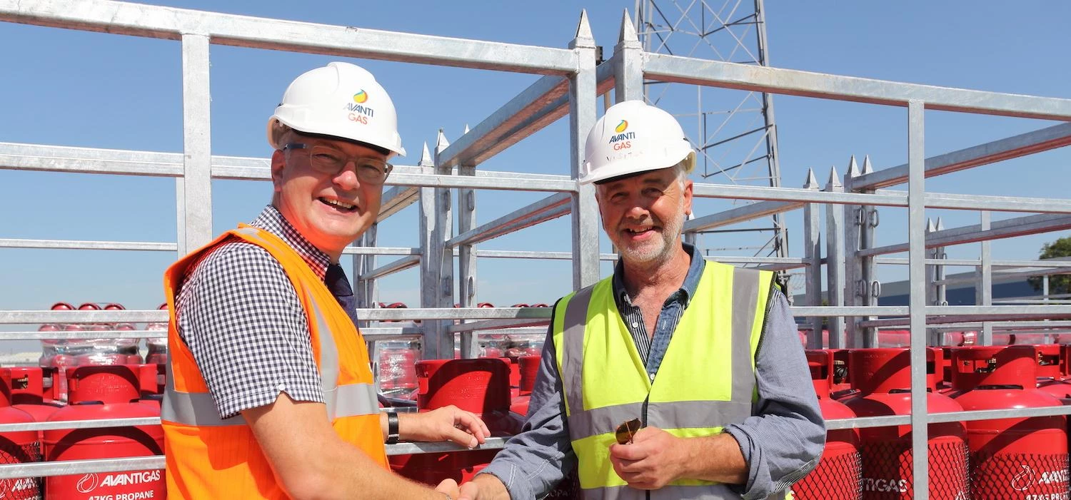 First AvantiGas bottled gas customer, Robert Earl of Monarch Catering (right) receives a tour of the
