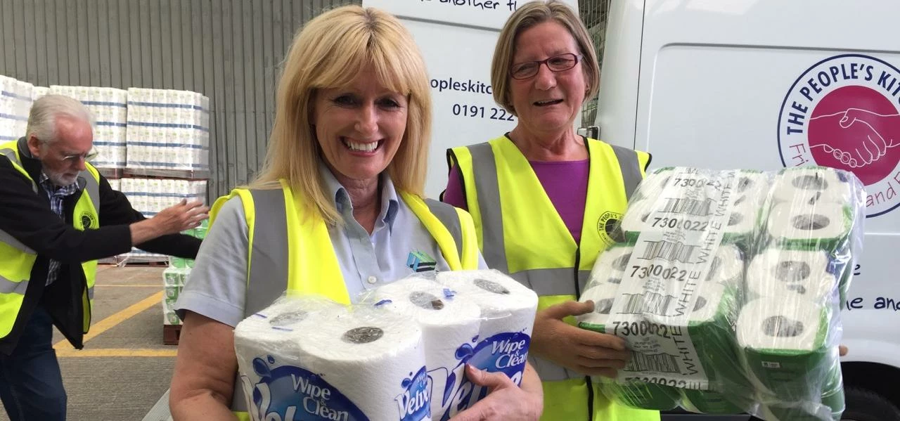 SCA's Cath Frost with People's Kitchen volunteers