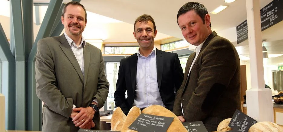 l-r Crosbys project manager John Clarke, Crosbys director Ben Crosby, and Olivia's director of food 