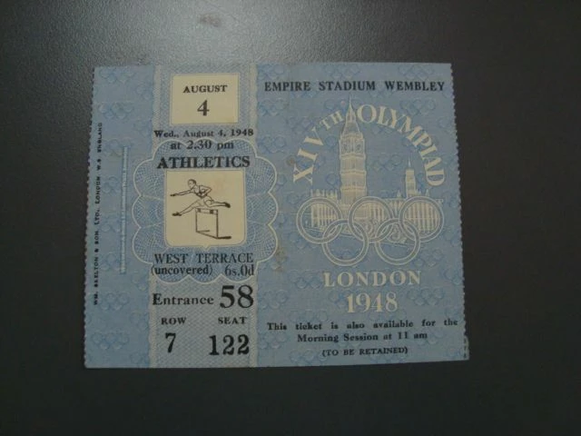 1948 Olympics athletics ticket