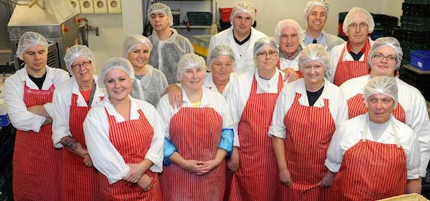 Matthew Topping (back row, far right) with The Topping Pie Company bakery team
