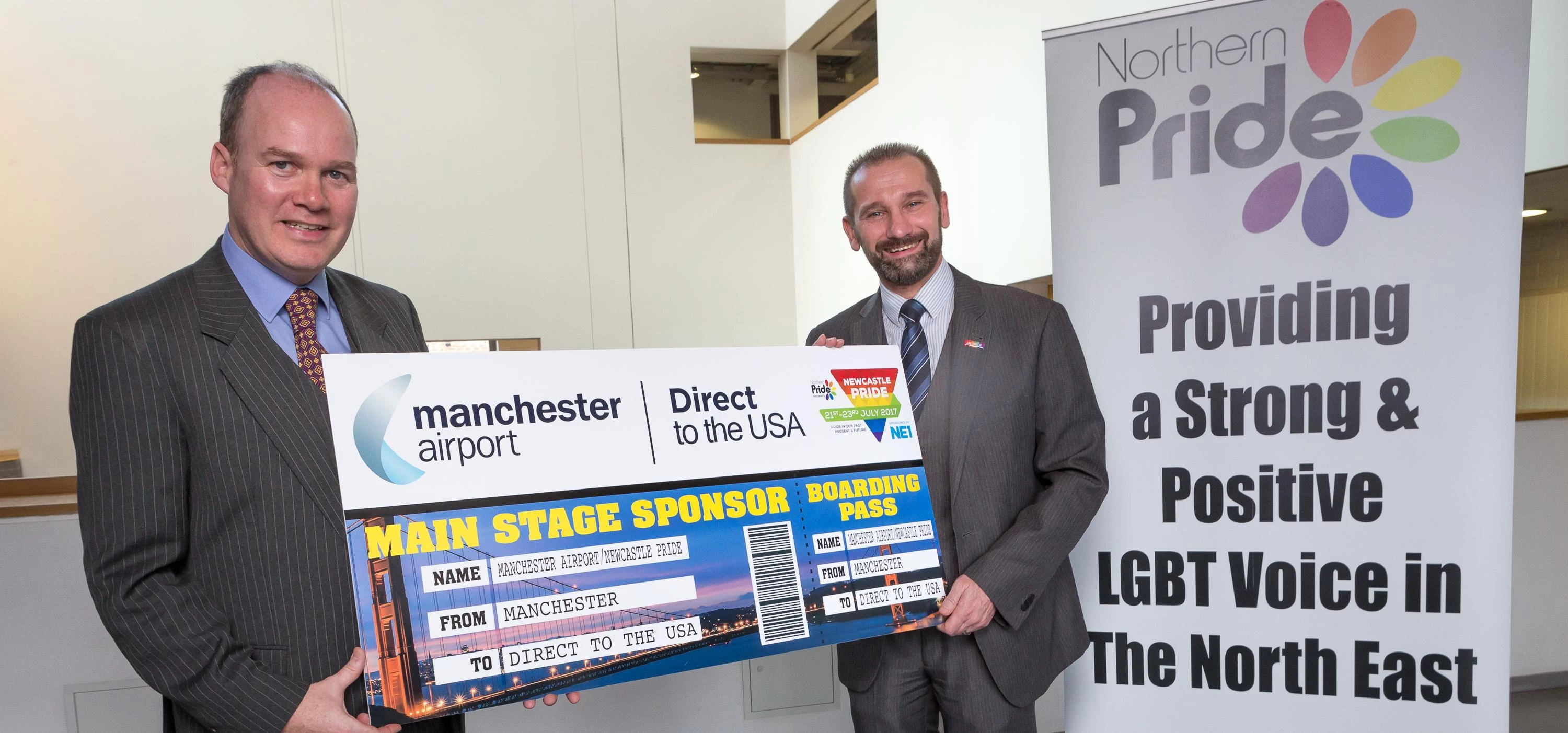 Left, Partrick Alexander Head of Marketing at Manchester Airport and Mark Nichols, chair of Northern