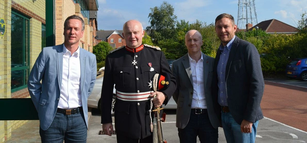 The Lord Lieutenant with Directors Mark Brown, Francis Dunleavy and Daniel Ward