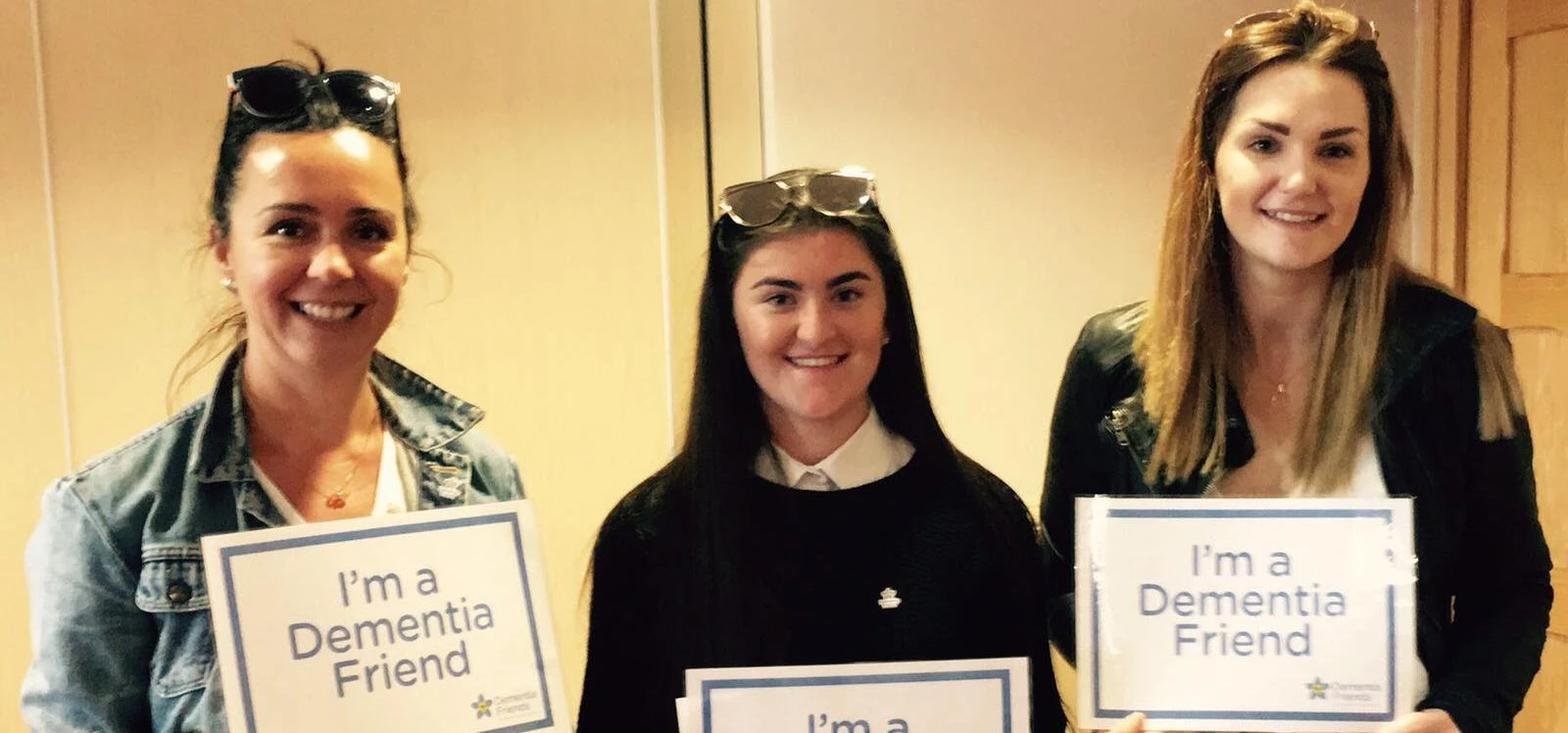 L-R Kate Cox, Sam Kavanagh and Caitlin Laws attended the Alzheimer's Society Dementia Friends traini