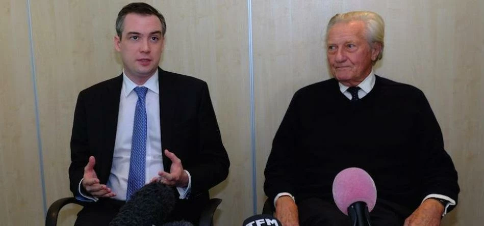 Northern Powerhouse Minister James Wharton and Lord Heseltine during the visit to Tees Valley, Nov 2