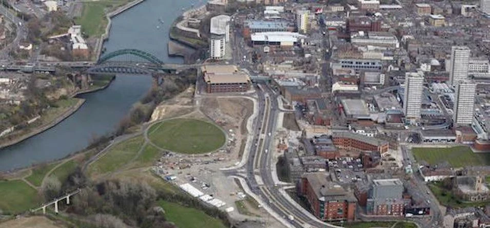 Aerial photo of Sunderland city centre