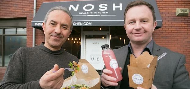 L-r: Shary Jahangir, of Nosh Healthy Kitchen, and Geoff Hogg, of Linthorpe Developments