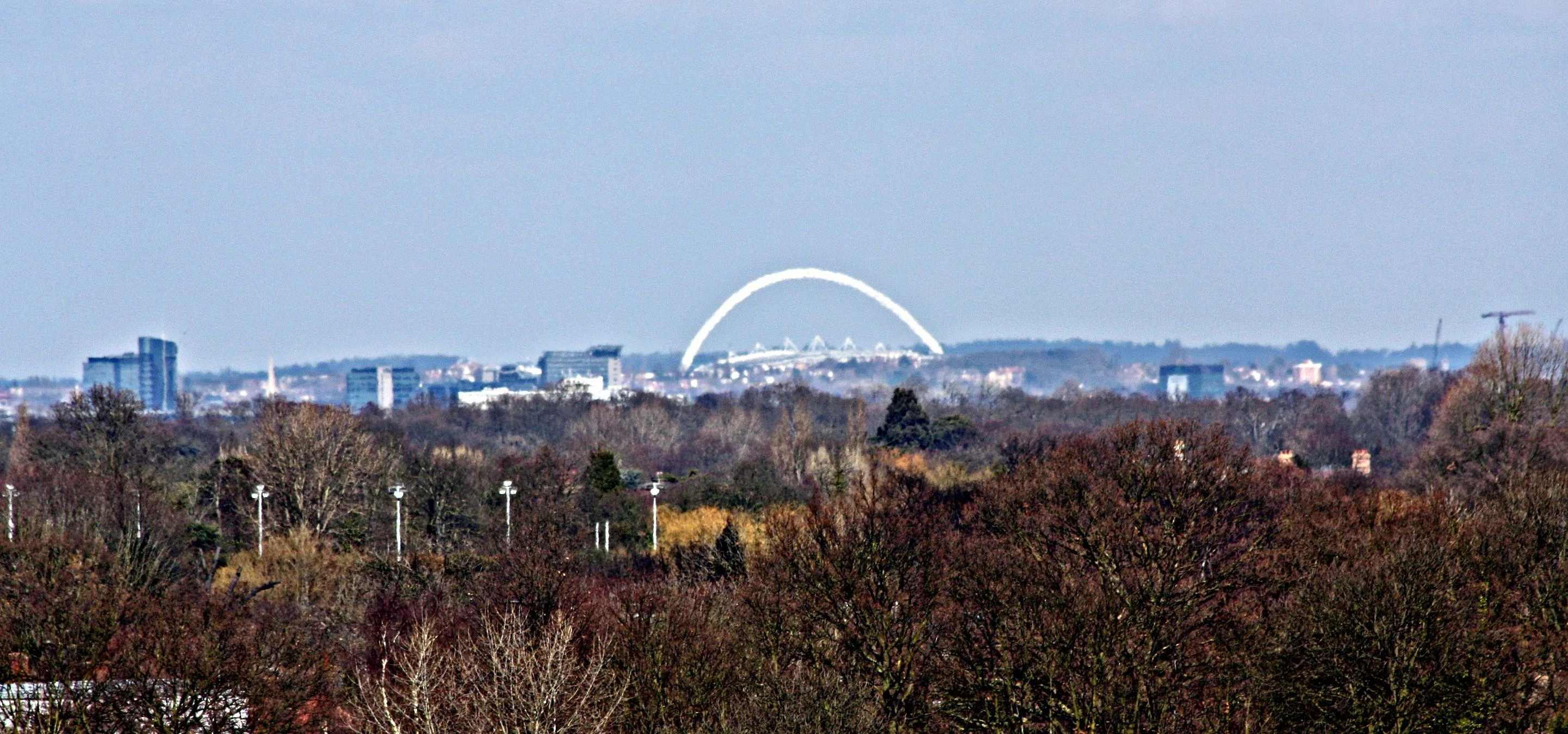 Over the Rainbow - Wembley's New Arch from Sandown Park - March 2010