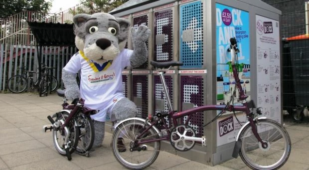Wolfie with hire bike