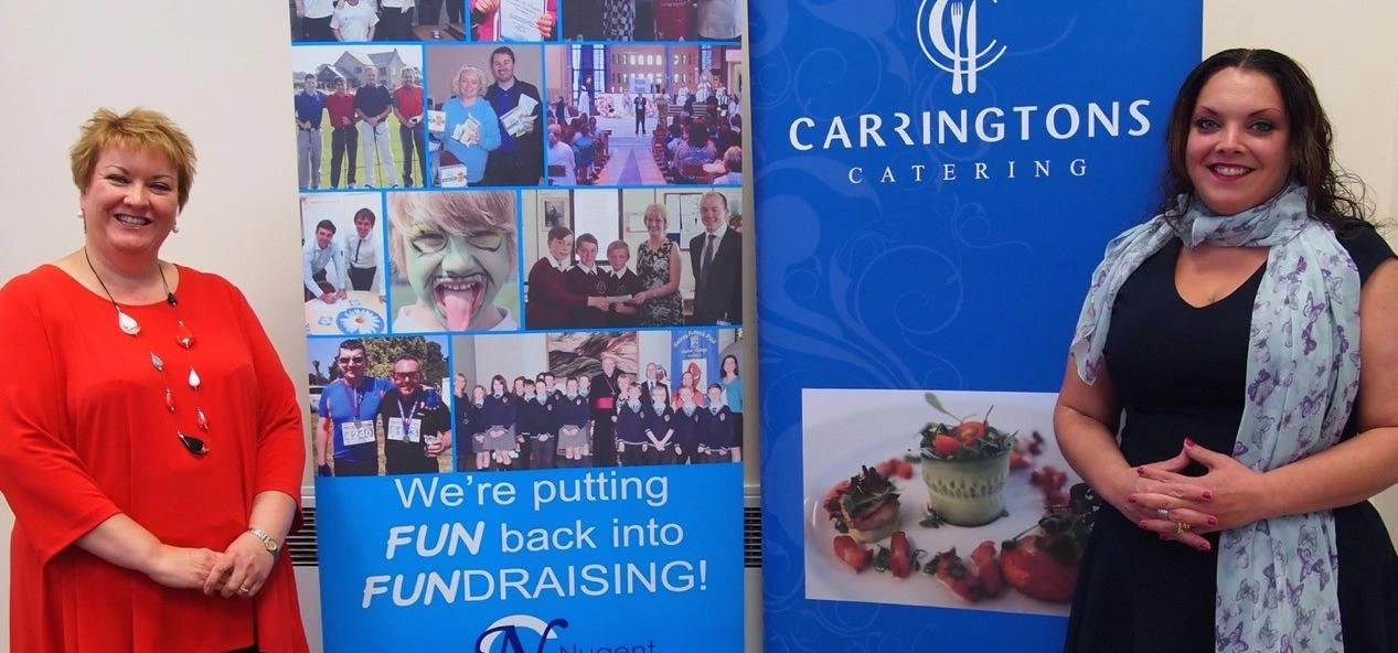 Fundraising Manager at Nugent Care Marie Reynolds with Director of Carringtons Catering and Chair of