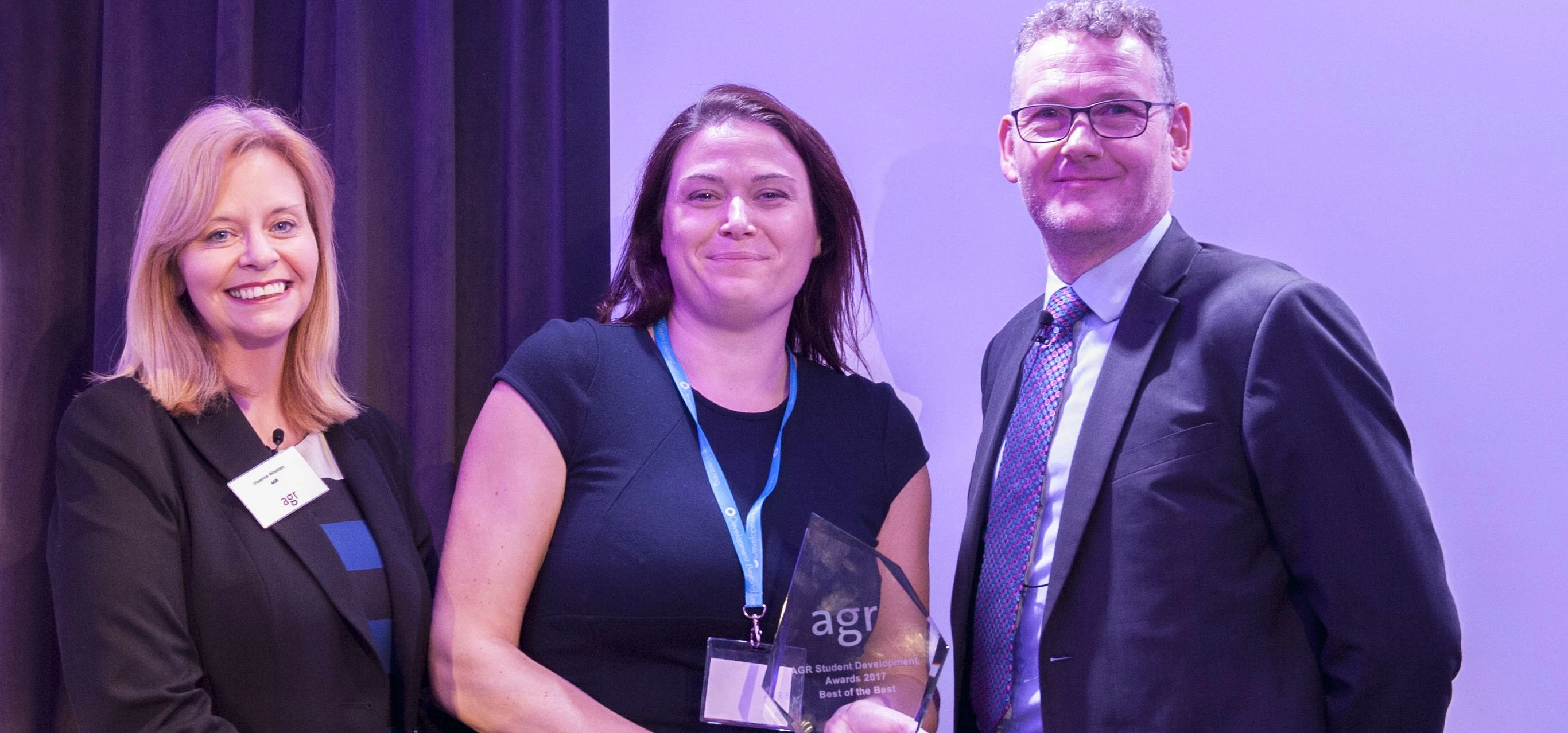 IBM's Kate Ross collecting the AGR Best of the Best Award