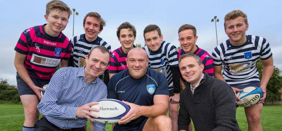 TOP TRAINING - Pictured (L to R) before the training session at Pocklington RUFC, are: Will Barron,