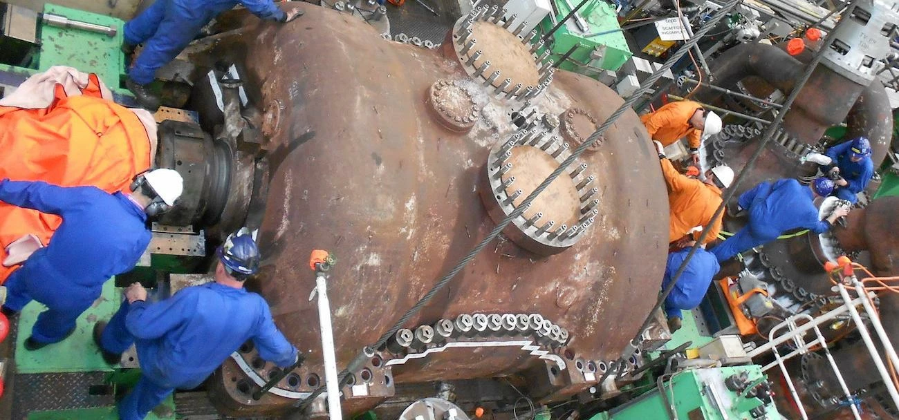 One of two Dungeness B turbines being overhauled as part of a statutory outage. Image courtesy of ED