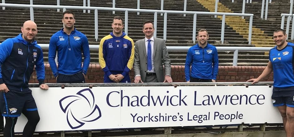 Carl Ablett, Joel Moon, Danny Maguire (Leeds Rhinos Captain), Neil Wilson of Chadwick Lawrence, Rob