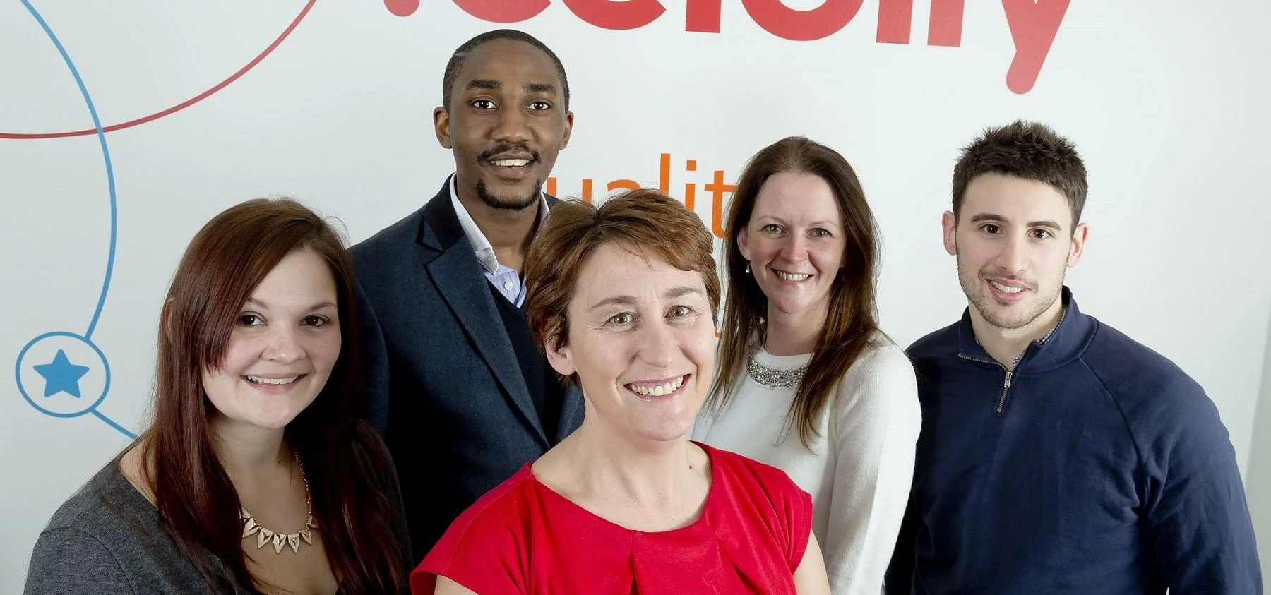 IceLolly.com’s HR Manager Linda Woolley (centre) with the team