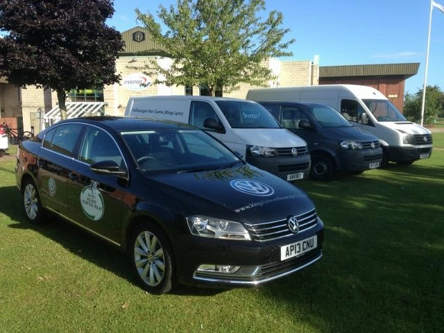 The lead car and vans supplied by Kings Lynn Volkswagen to the Round Norfolk Race 